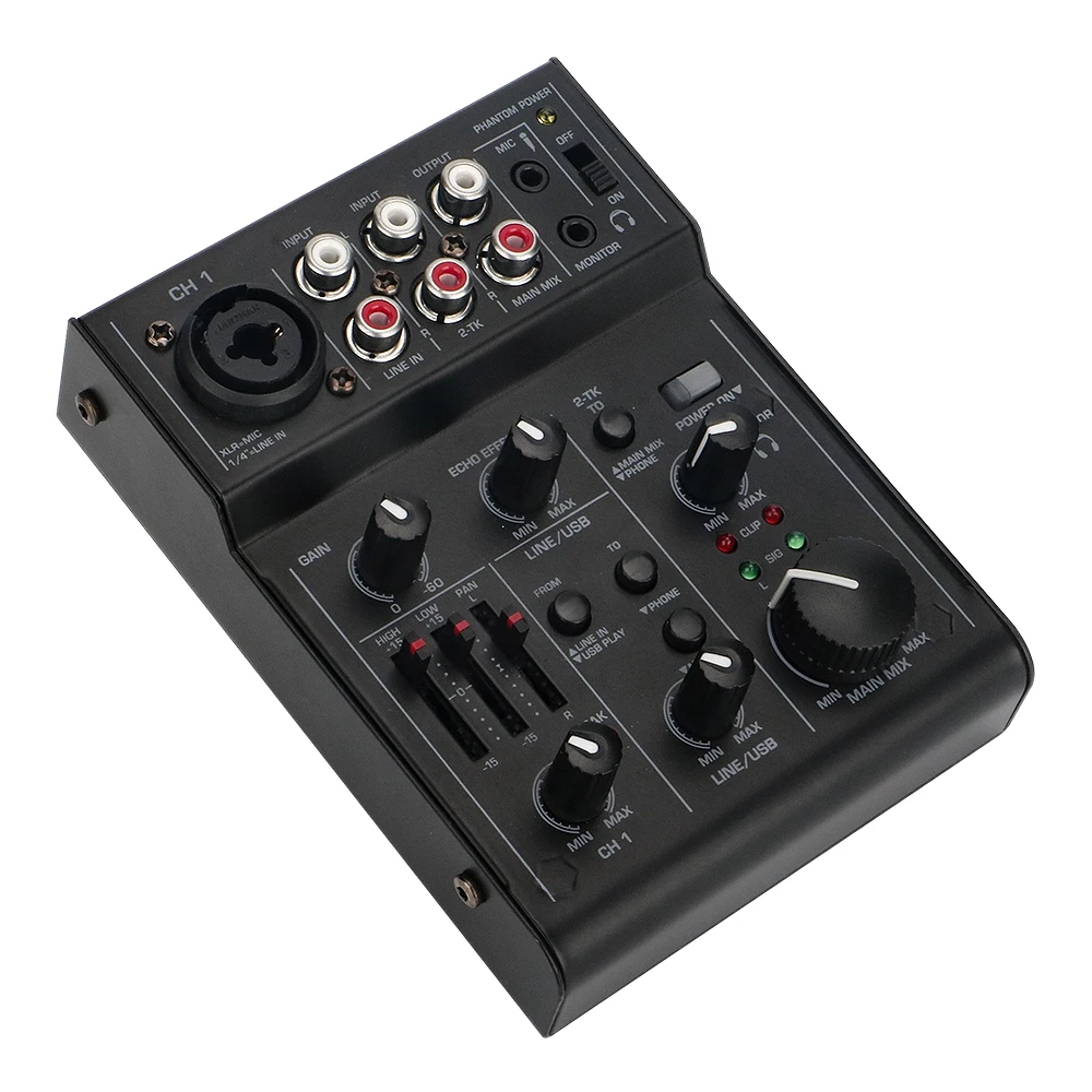 

Микшерная мини-консоль, 5-канальная микрофонная линия, цифровая аудиокарта для записи пения в реальном времени, звуковой интерфейс USB