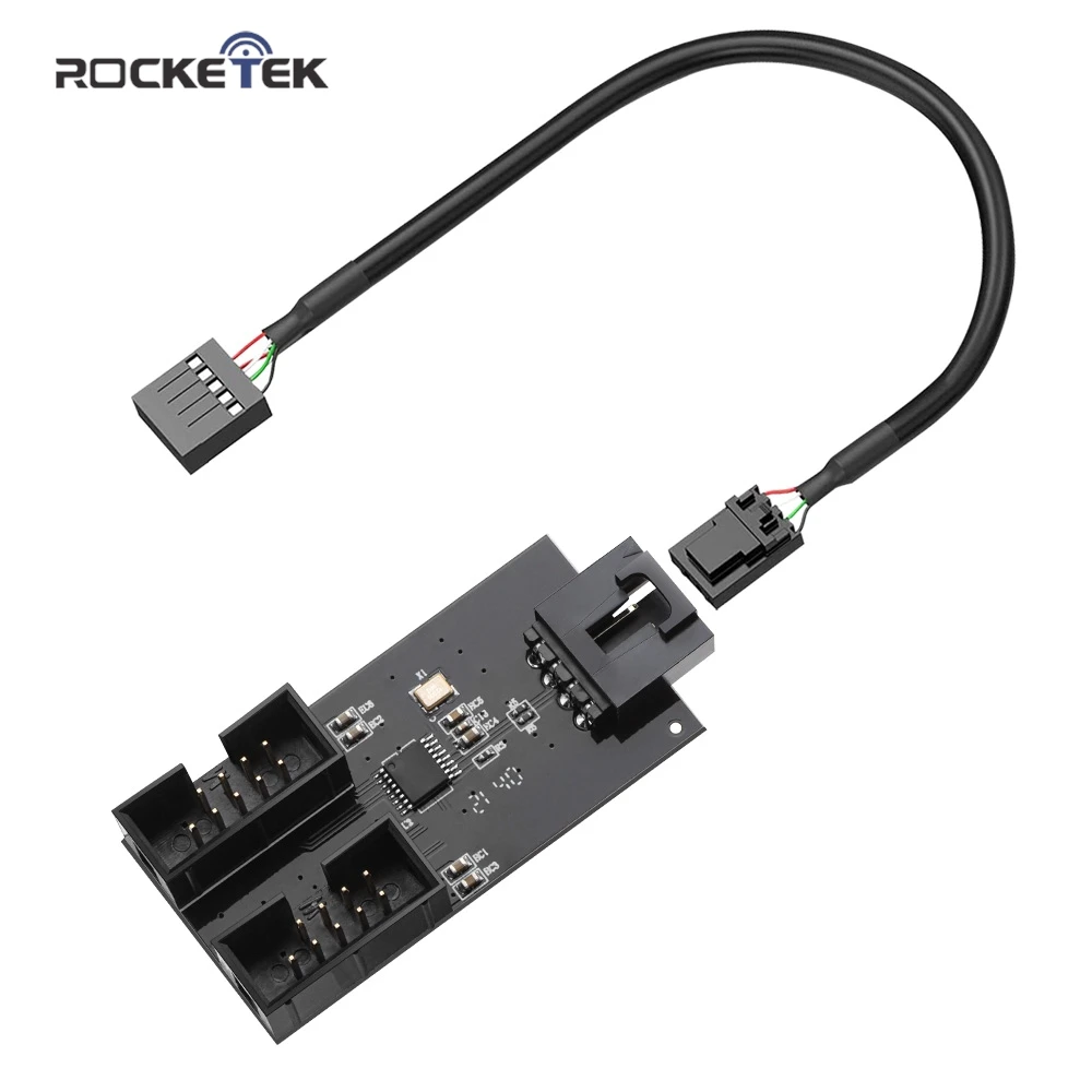 Rocketek USB 9pin расширительная плата штекер 1 на 2 гнезда