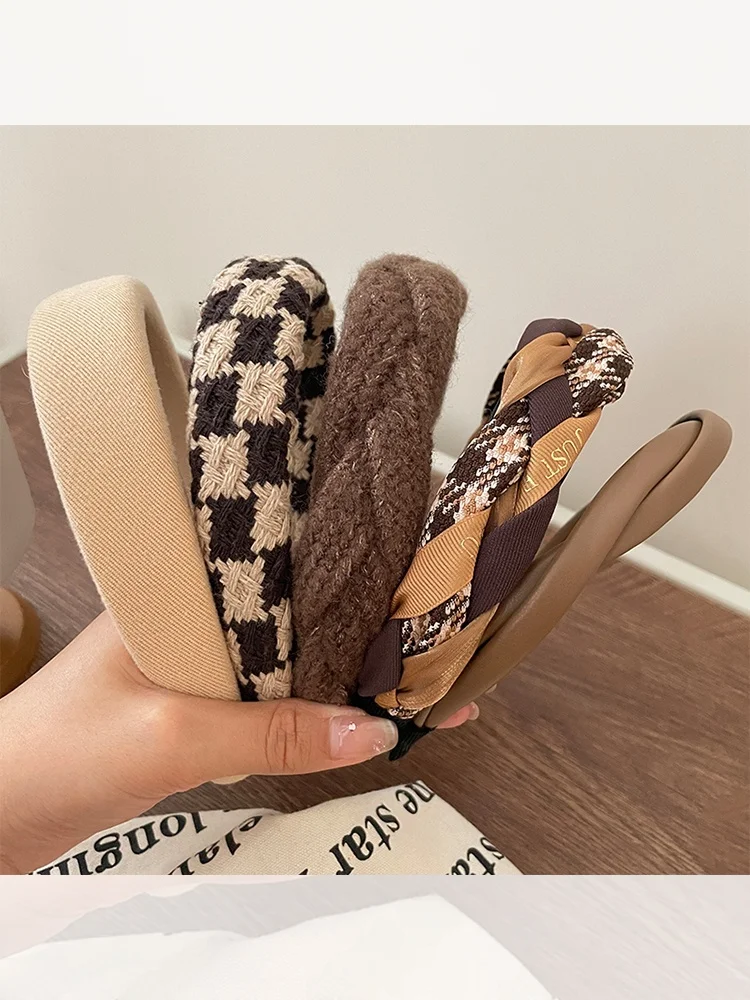 Black High Skull Top Hair Band Women 2024 New Autumn and Winter Headband Not Tight Binding High-Grade Face Wash Hairpin ...