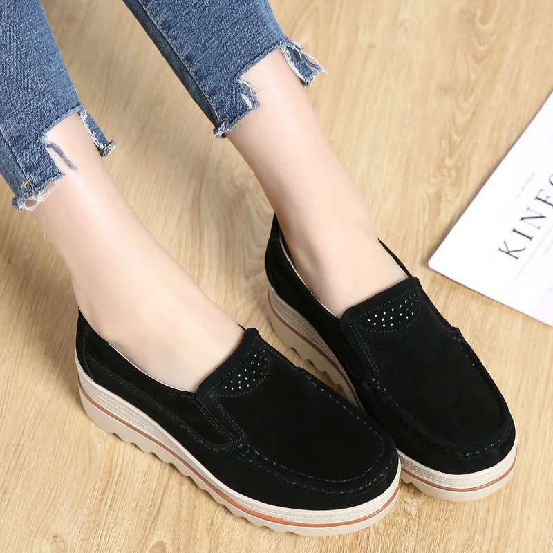 2023 Spring Women Flats Shoes Woman Platform Slip On Flats Sneakers Women Suede Ladies Tenis Loafers Moccasins Casual Shoes