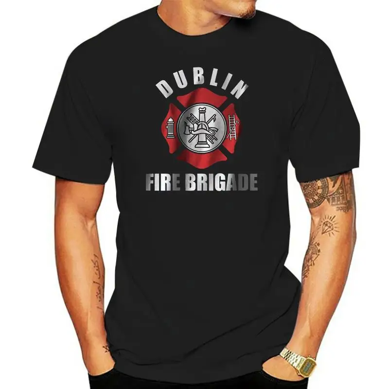 

Newest 2022 Men T-Shirt Fashion New Dublin Firefighter Fire Brigade Service Uniform Navy T SHirt S-3XL Print