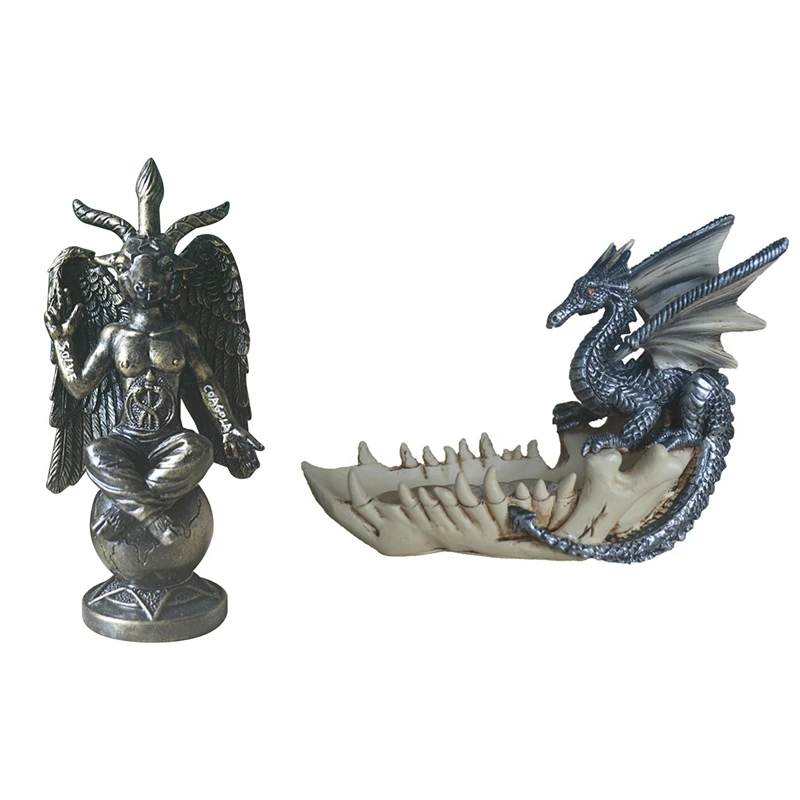 

Satanic Idol Baphomet Sculpture Zen Meditation Magic Wing Goat Statue Resin Crafts Religious Ornaments Home Decoration