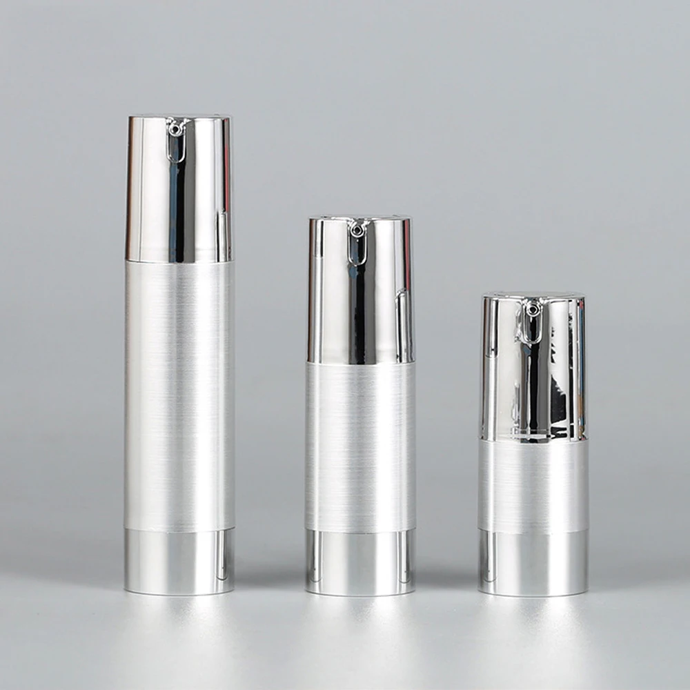 Серебряная бутылка для лосьона 15/30/50 мл пустые вакуумные бутылки портативная