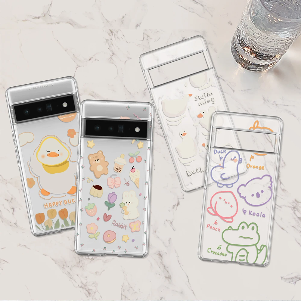 

Cute Bear Case for Google Pixel 7a 7Pro 7 6a 6 6Pro 5 5a 5G 4XL 4 2 3XL 2XL 3 3a 3aXL 4a Clear Soft Silicone Protection Shell