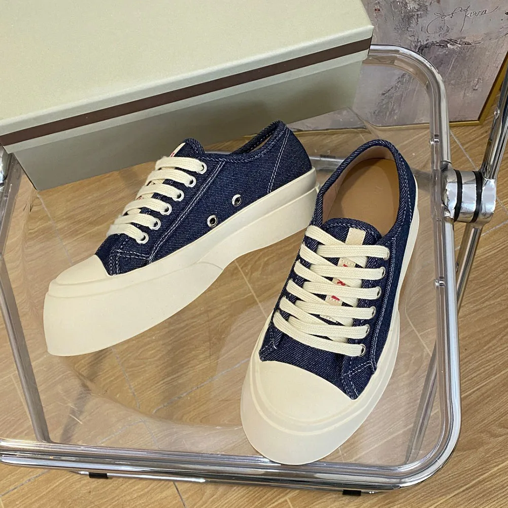 Top Quality 2023 Spring Summer Skateboard Casual Flats Canvas Blue Comfy Brand New Rubber Casual Vulcanized Shoes