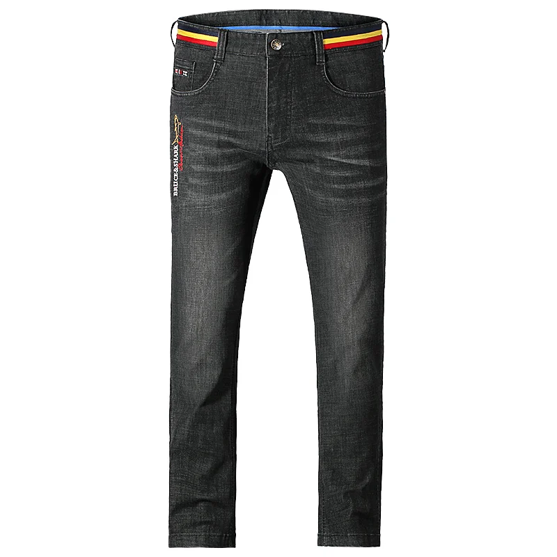 2023 New Summer Men's Jeans Stretching Cotton Bruce&Shark Loose Straight Casual  Fashion Denim Jeans Cowboys Jeans Big size 42