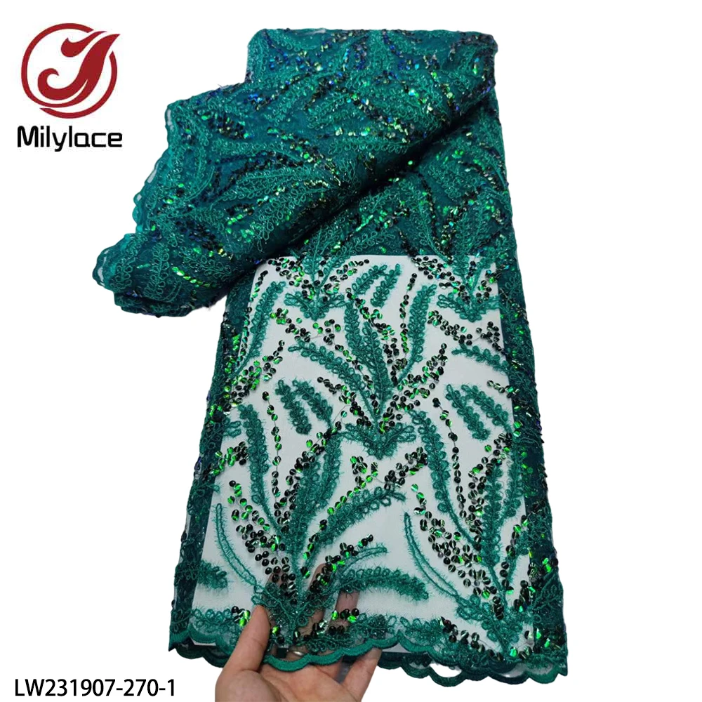 Африканская французская кружевная ткань с блестками нигерийская вышивкой для