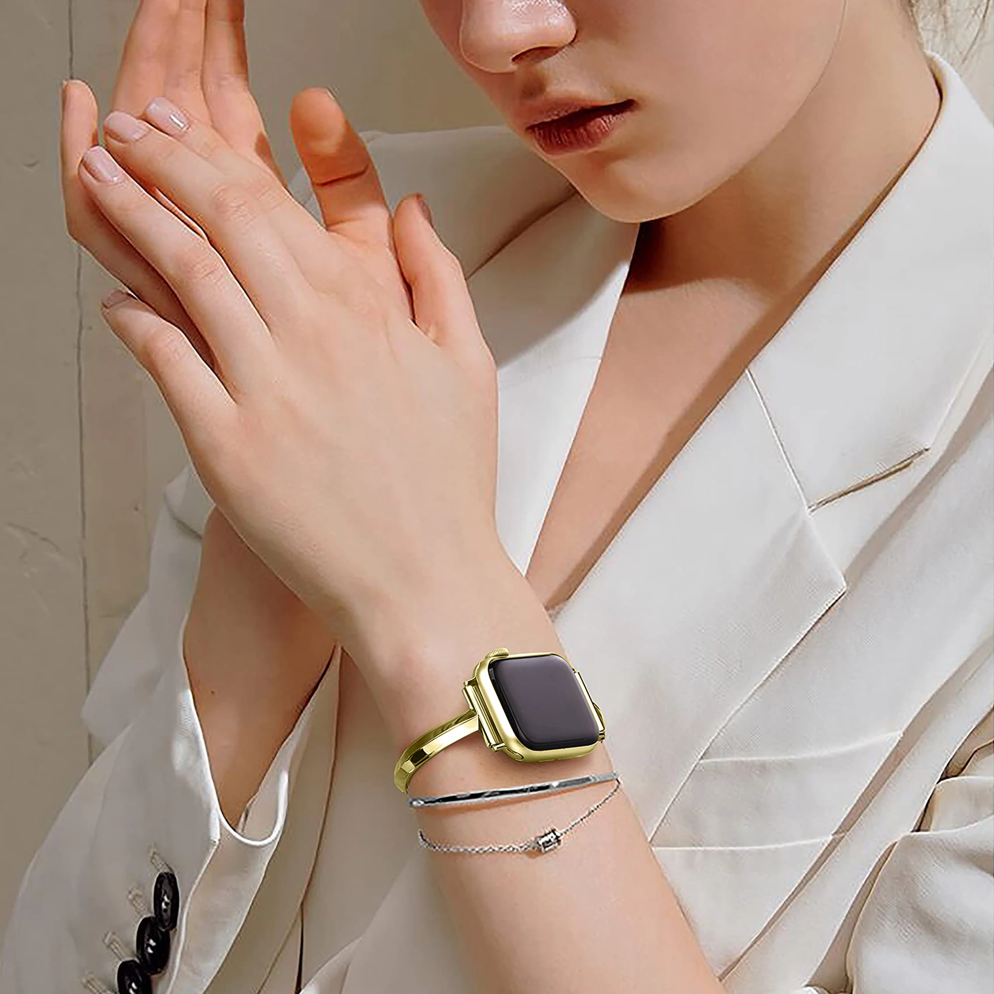 Фото Роскошный ремешок для Apple Watch, элегантный дизайн ювелирного изделия для серий 11-7 SE3 Ultra, 38 40 41 42 44 45 46 49 мм №1