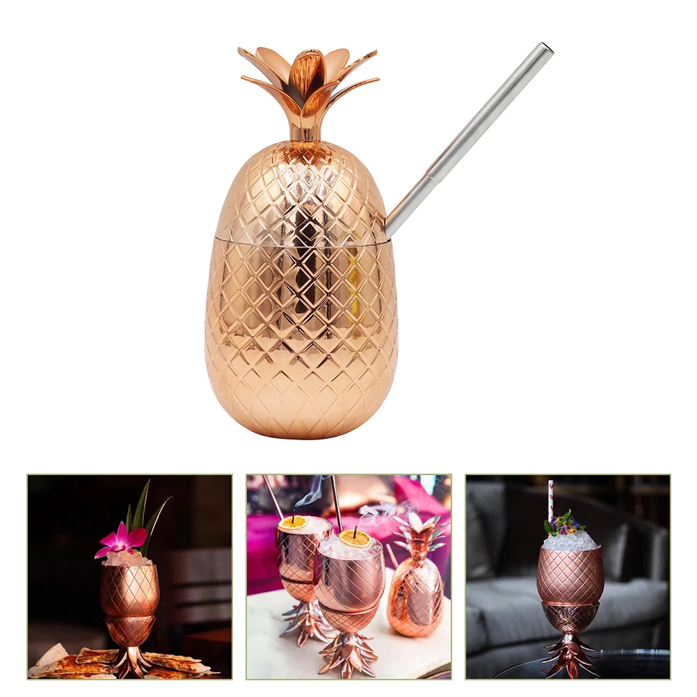 

Cup Pineapple Party Cups Kids Mug Tumblerdrinkswater Drinking Supplies Cocktailgoblet Metal Copper Coffee Beverage Sippy Glasses