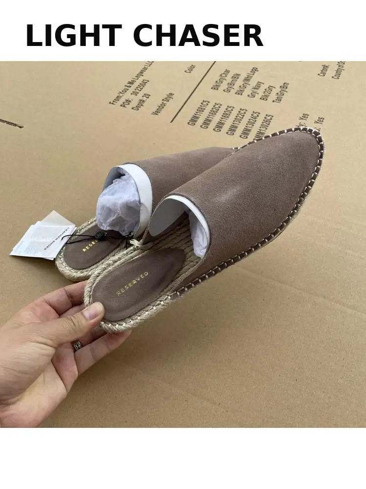 Casual Fisherman Leather Shoes 2022 One Pedal Flat Bottom Women's Baotou Muller Sandals And Slippers Large Size Women's Shoes