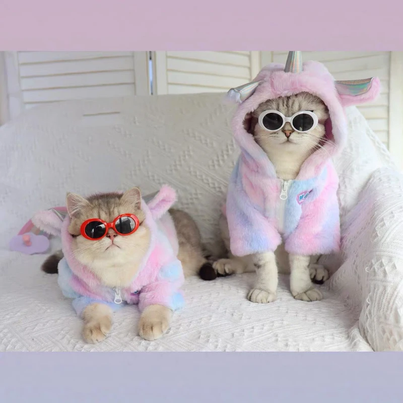 

Красочное бархатное пальто, одежда для собак, хлопковая утепленная одежда для собак, милая теплая одежда для кошек на осень и зиму, модные ак...