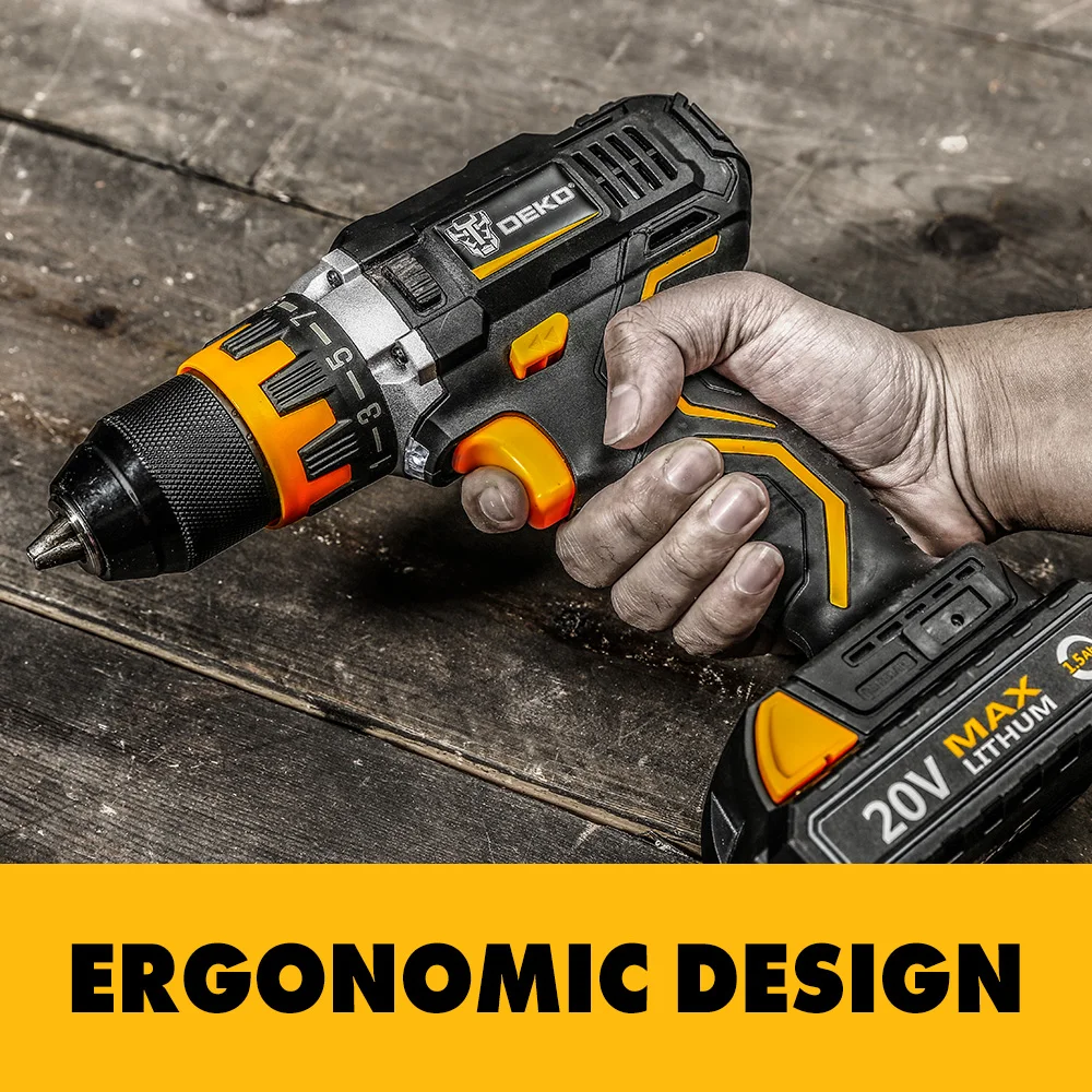 GCD20DU2 20V DC ЛИТИЕВО-ИОННЫЙ АККУМУЛЯТОР 2-СКОРОСТНОЙ МИНИ-БЕСПРОВОДНОЙ ШУРУПОВЕРТ ЭЛЕКТРИЧЕСКАЯ БЕЗШНУРОВАЯ ДРЕЛЬ ПЕРФОРАТОР ИНСТРУМЕНТ С ЭЛЕКТРОПИТАНИЕМ DEKO ON.