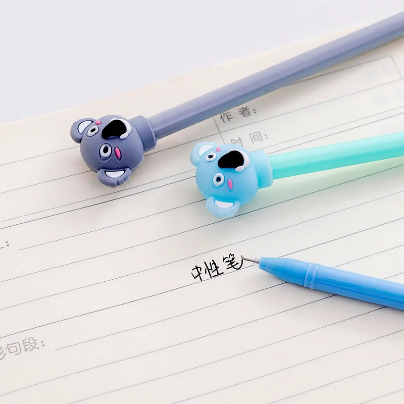 24 Pcs Creative Cartoon Cute Koala Animal Gel Pen Black Student Stationery Gel Pen  kawaii school supplies pen