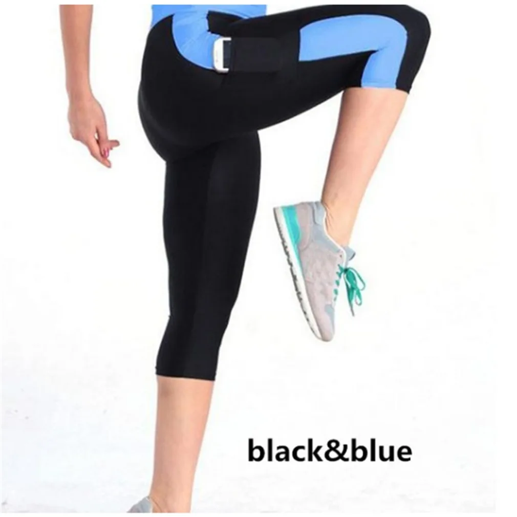 

Patchwork Leggings For Women Fitness Leggings Mid Calf High Waist Leggings Elastic Legins Women Capris Pants Female Trousers