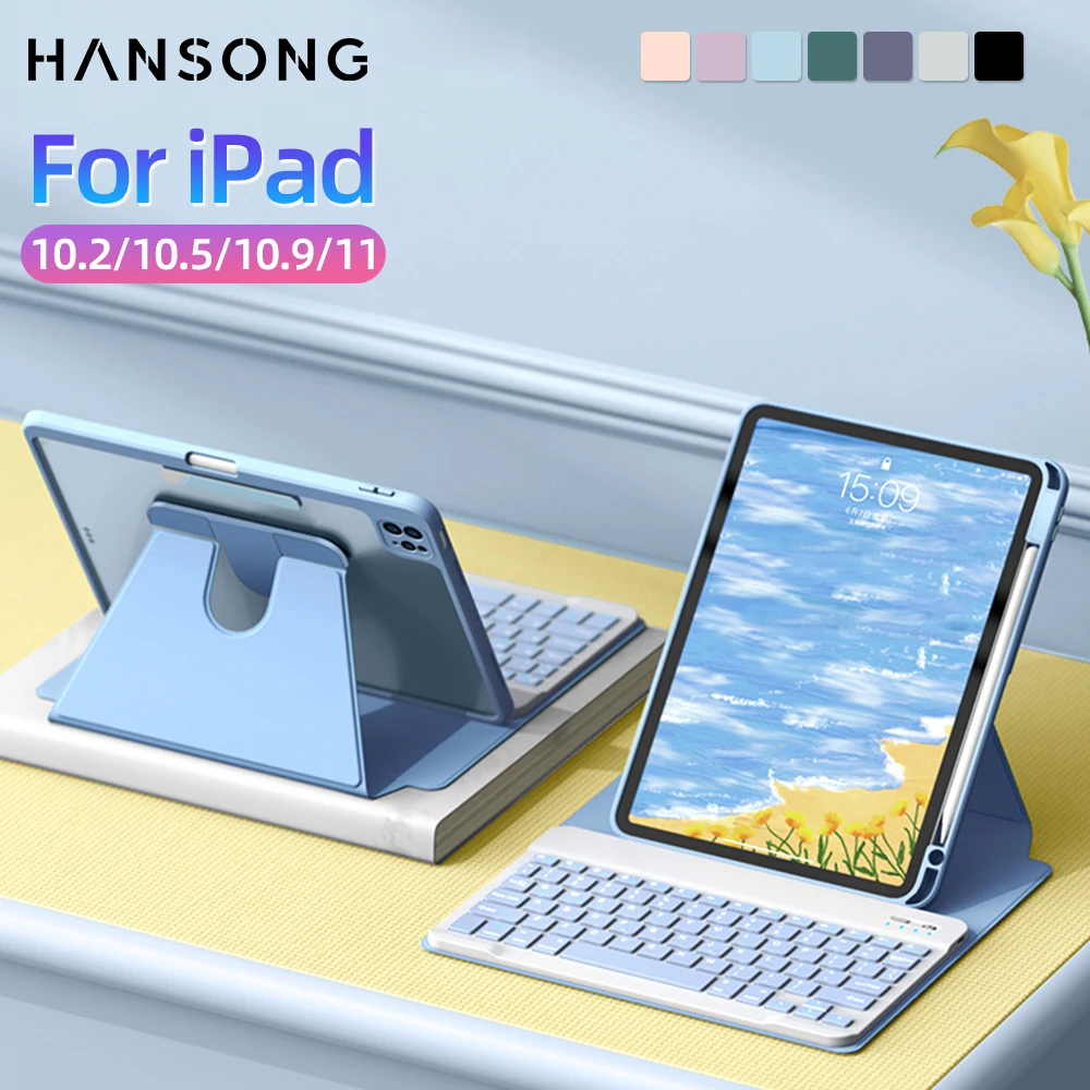 For iPad Keyboard Case For iPad 10th Generation Case For iPad 10.2 9/8/7th Air 3 10.5 Pro Air 4 5 10.9 2018 to 2022 Pro 11 Cover