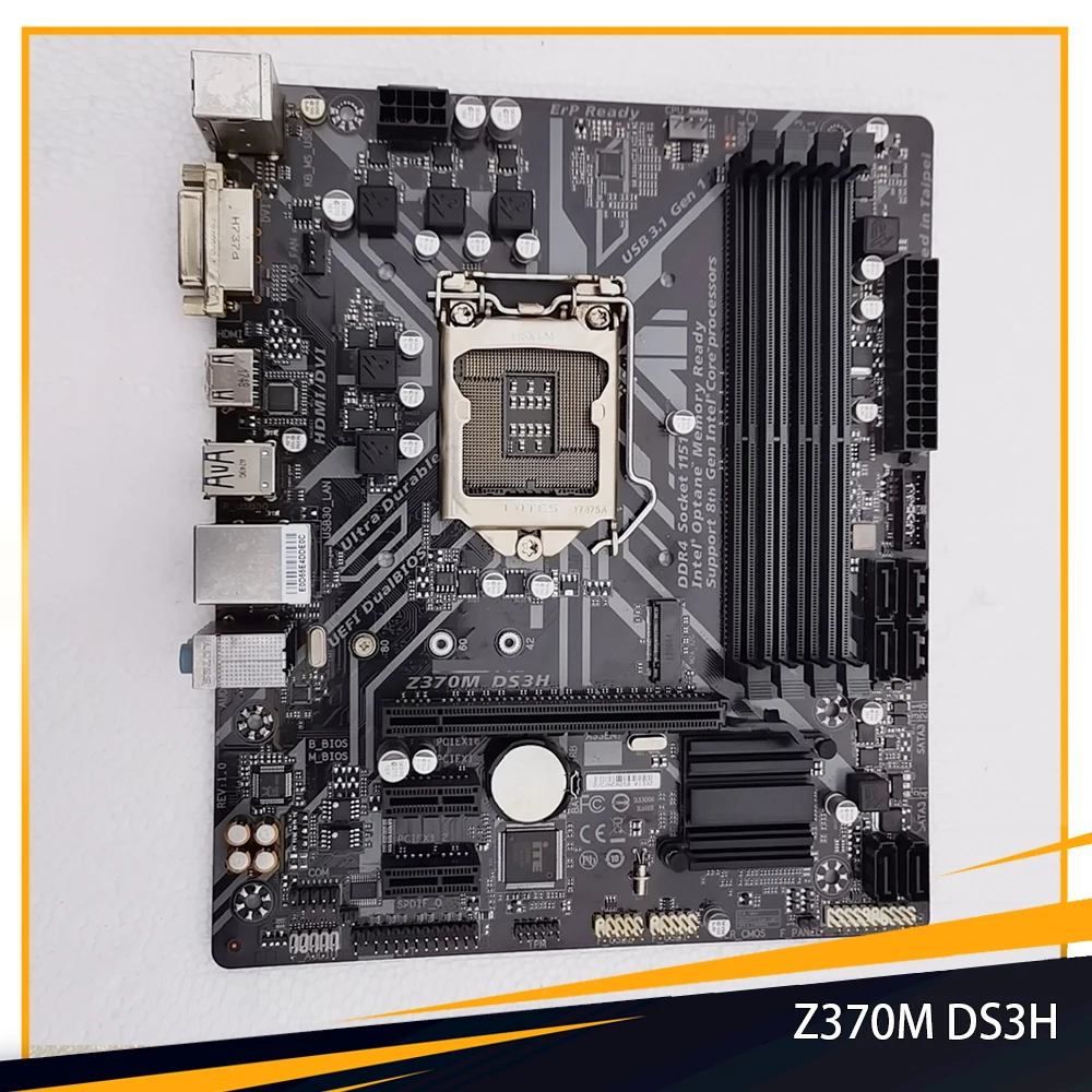 

Z370M DS3H For Gigabyte Z370 LGA1151 4*DDR4 DIMM Slots 64GB 6*SATA 3.0 Ports Micro ATX Desktop Motherboard High Quality