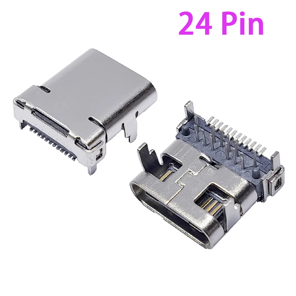 5 шт. 24-контактный разъем SMT Micro USB типа C 3,1, гнездовой разъем SMD DIP для дизайна печатной платы, сделай сам, сильноточная зарядка