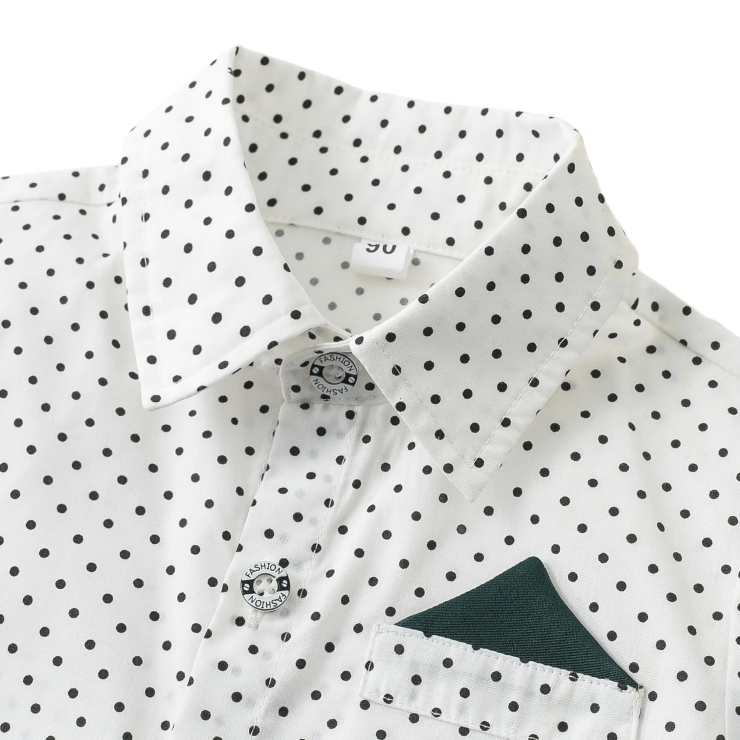 Весенний костюм джентльмена для мальчиков 2-6 лет рубашка в горошек с однотонными