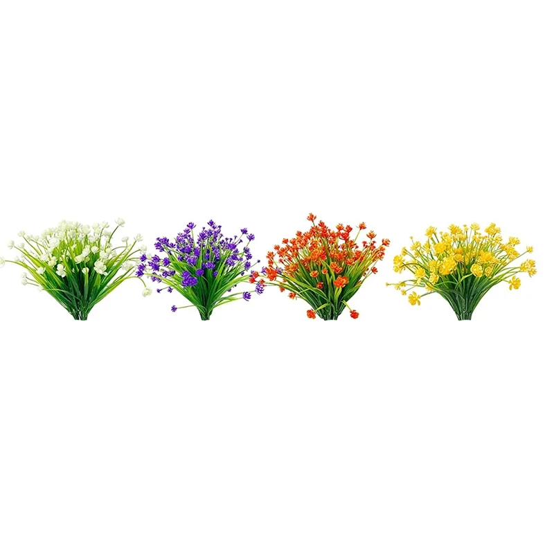 

Practical 20 Bundles Artificial Flowers for Outdoor Decoration, Spring Decoration UV Resistant Faux Outdoor Plastic Greenery