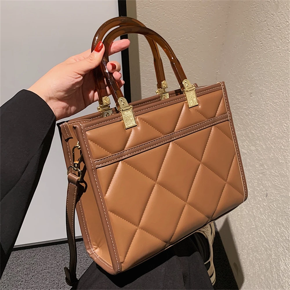 

Women's short handle handbag, PU leather designer luxury bonded bag, casual handbag, 2022