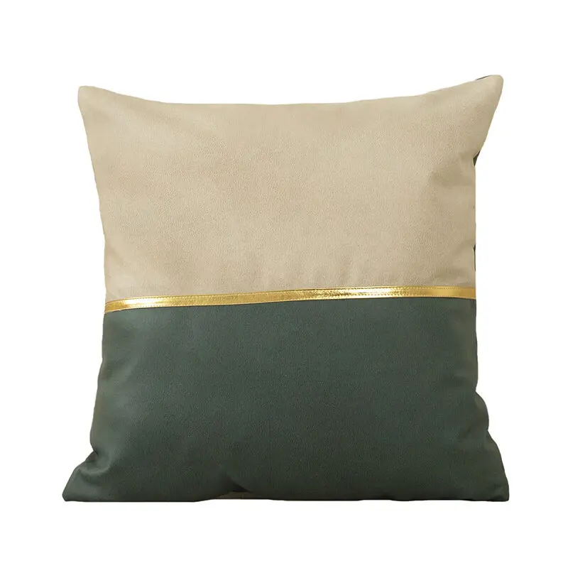 

45x45cm Technology Cloth Hug Pillowcase,nordic Light Luxury Living Room Stitching Two-color Cushion Cover