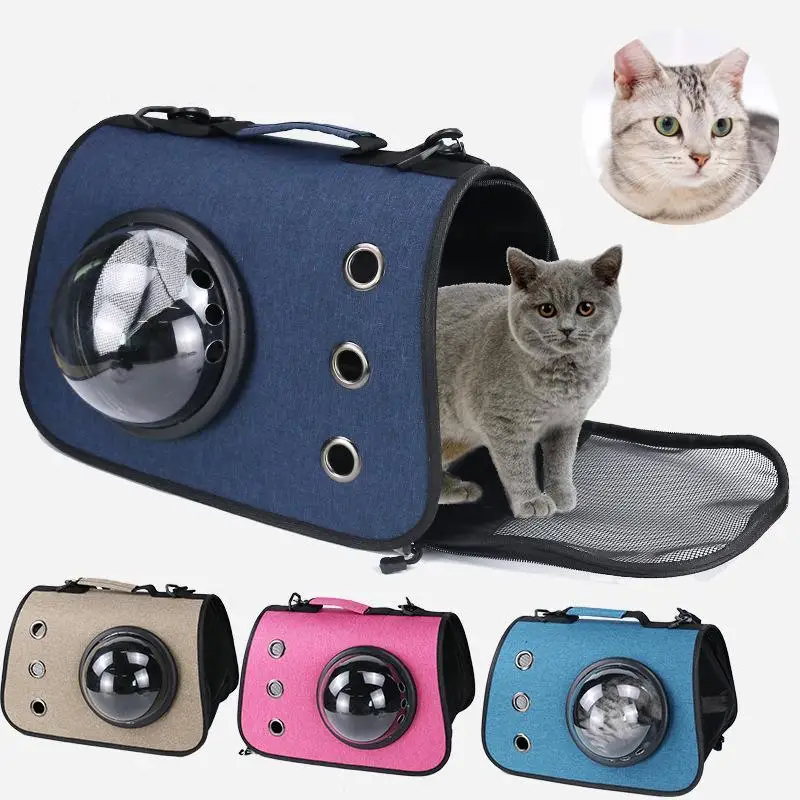 

Portable Cat Carriers Crates Houses Carrier Bags Breathable Pet Carriers Small Dog Shoulder Travel Space Cage Transport Bag