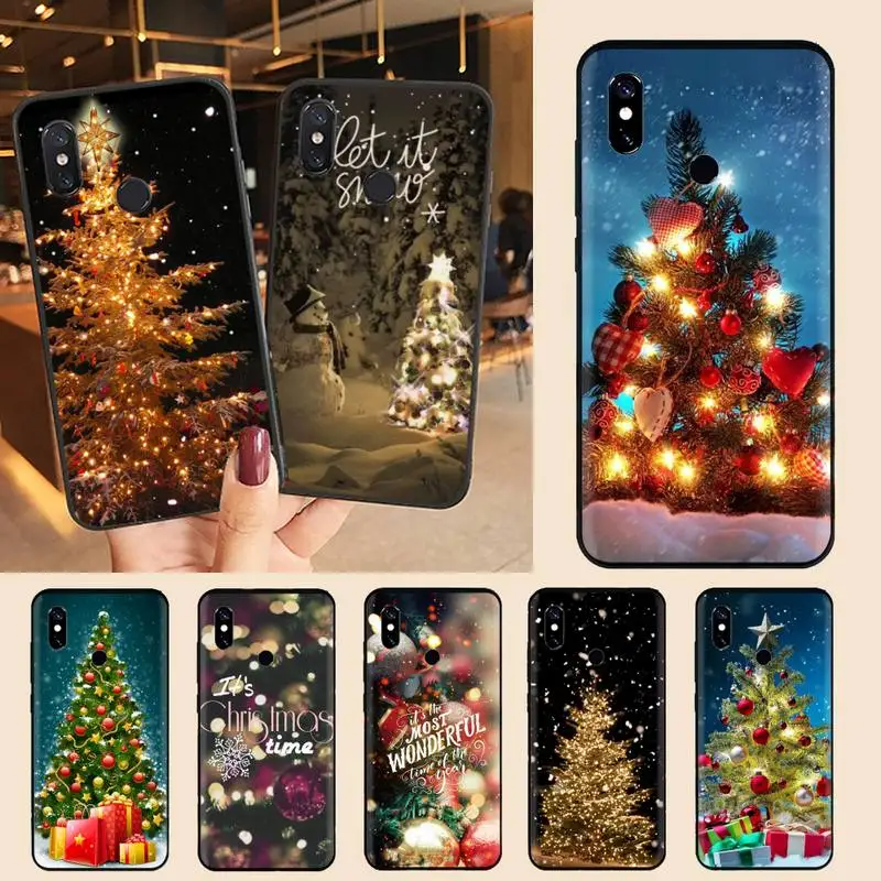 

Merry Christmas tree happy new year Phone Case For Xiaomi Redmi note 7 8 9 11 i t s 10 A poco f3 x3 E pro lite funda shell