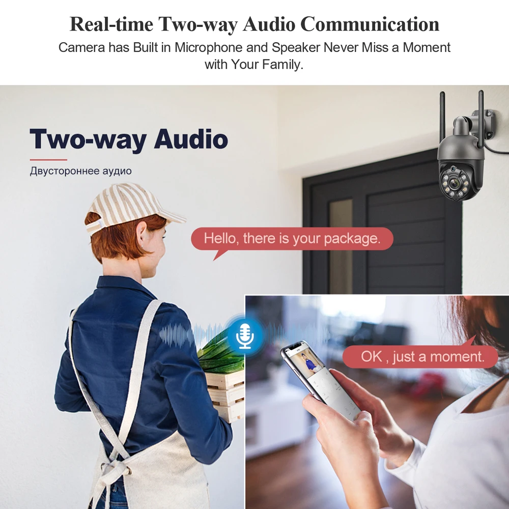 

Techage 8CH 3MP Wireless Security Camera Kit Wifi PTZ IP Camera Outdoor Auto Tracking Two-way Audio Full Color Night CCTV Video