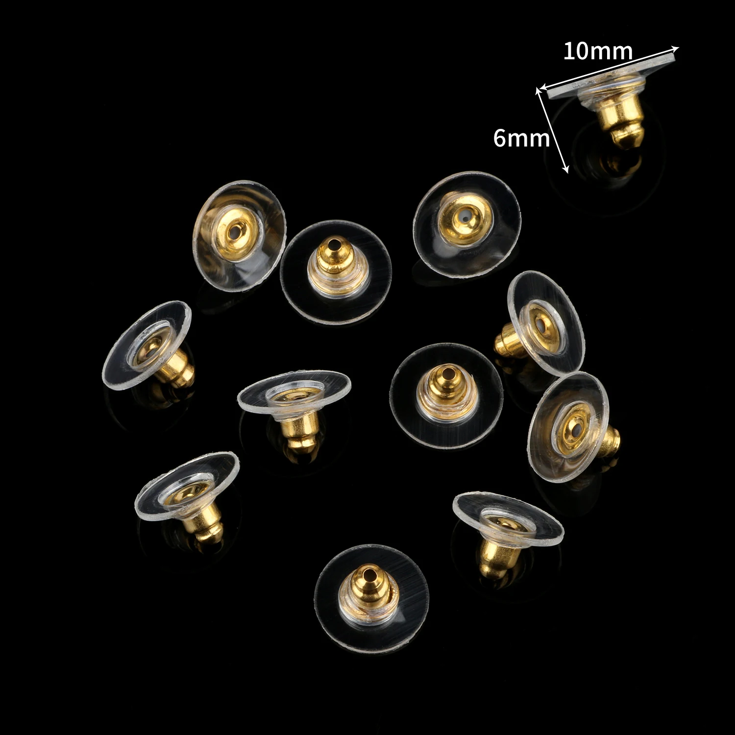 

100 шт., мягкие силиконовые серьги-гвоздики