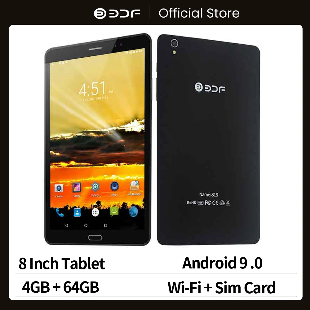 

Планшет BDF 8 дюймов, 4 Гб ОЗУ + 64 Гб ПЗУ, 3G, 4G LTE, Sim-карта, Android 9,0, планшеты, ПК мобильный телефон, телефонная сеть, Восьмиядерный планшет