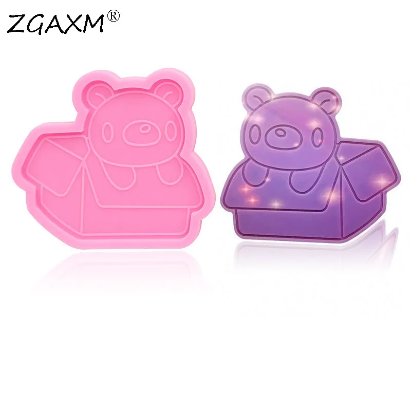 

LM 1168 - shiny resin shaker jewelry Keychain Polymer Clay mold Silicone Adorable Bear shaker Fondant Chocolate Silicone mold