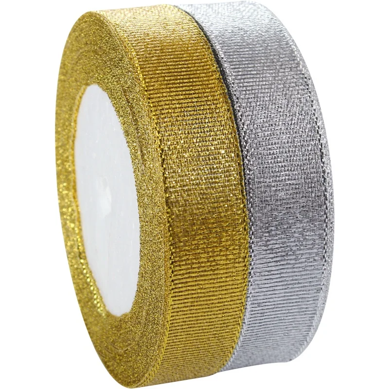 

Glitter Ribbon Cake Box Packing Decoration Party Wedding Decoration Gift Wrapping DIY Bows Gold / Silver 1cm 2cm 2.5cm
