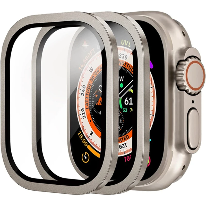 Защитная пленка для Apple Watch Ultra 49 мм защита экрана против царапин HD Полная пленка для iWatch Ultra 49 мм металлический бампер + закаленное стекло