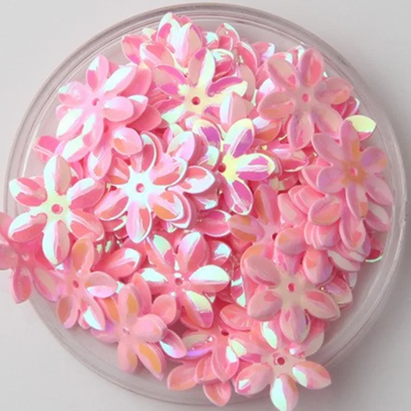 800 шт./лот 15 мм Цветочная чашка с блестками 6 лепестков 1 центральным отверстием