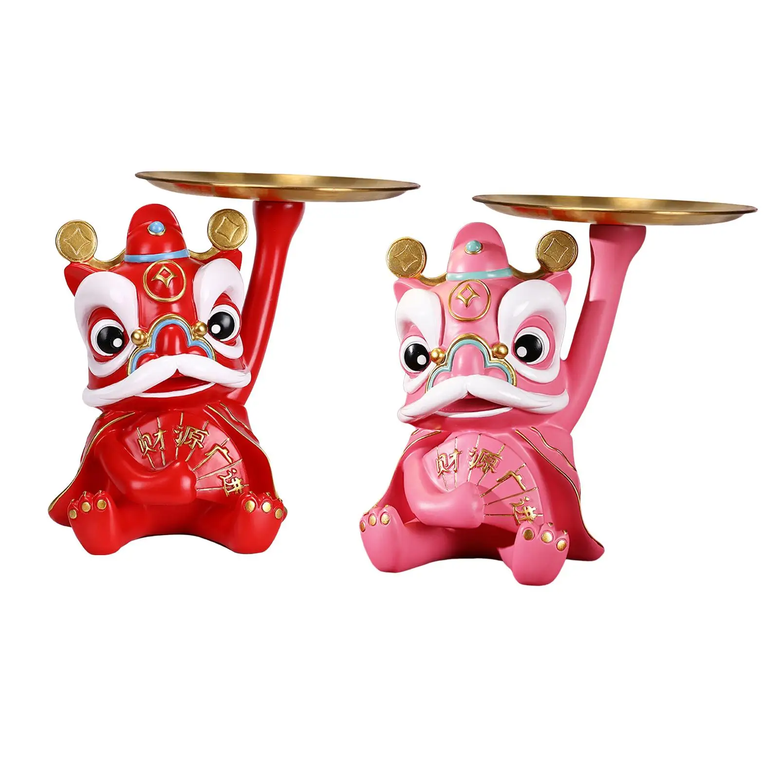 

Lion Figurine Animal Statue Storage Tray Sundries Organizer Office