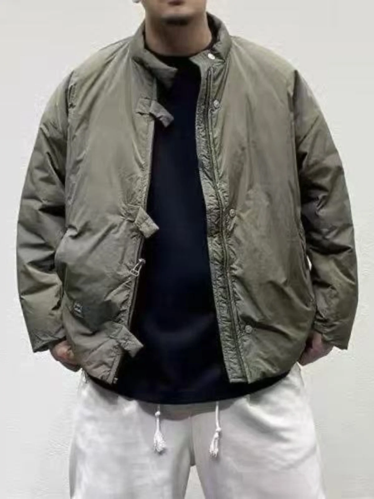 Осень-зима 2024 новая мужская куртка с воротником-стойкой на хлопковой подкладке