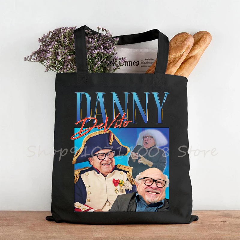 

Retro 80's 90's Vintage Danny DeVito Shopping Bag Casual Handbag Tote Bag Women Canvas Shopper Bag US Movie Director Film Icon