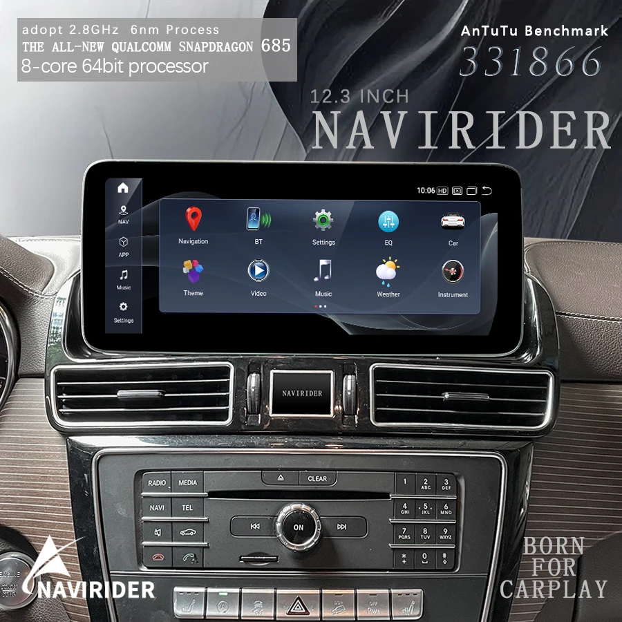 Автомагнитола Snapdragon 685 Android 13 для Mercedes Benz GLE GLS W166 W167 C292 2016-2018 GPS Carplay Автомобильный