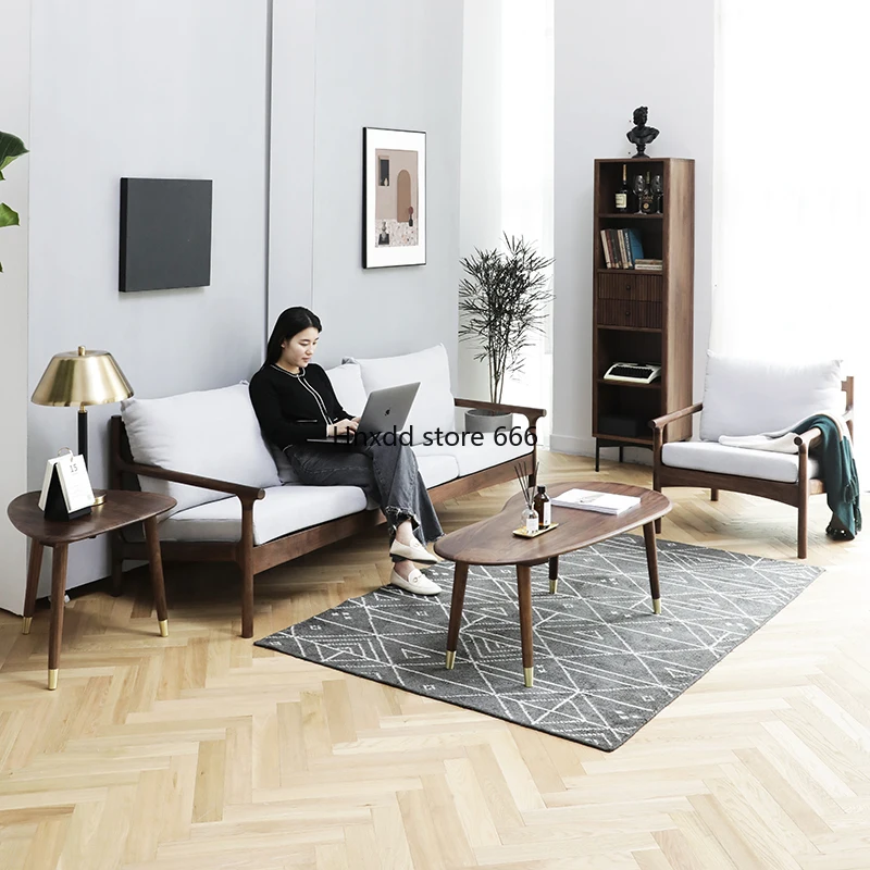 Северо-американский диван из черной ореховой ткани светильник Роскошная Новая