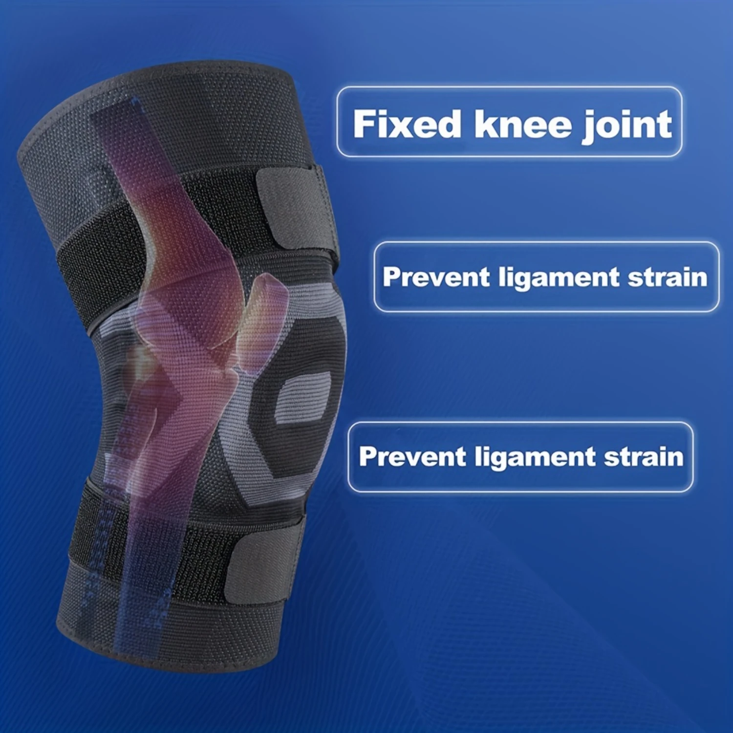 1 шт. пружинный наколенник с двойными ремнями и силиконовой накладкой для