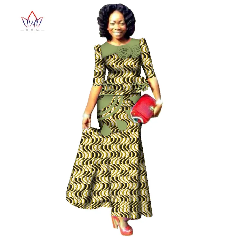 Bintarealwax 2021 Fashion African Skrit Sets for Women Traditional Plus Size Clothes Dashiki Elegant Set WY2487 | Тематическая