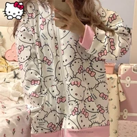 sanrio hello kitty y2k thin coat long sleeve loose cartoon cute fashion women clothing japanese harajuku tops for girls gift