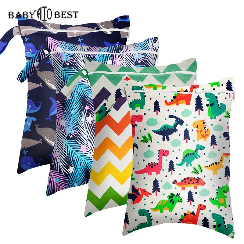 

Baby Diaper Bag Size 30*40cm Waterproof PUL Printed Single Pocket Nappy Bags, Laundry Wet Bag for Babies Cloth Diaper