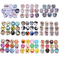 10pcslot mixed snap jewelry buttons lots horse skull tree flower 18mm snap buttons glass cabochon charms fit diy snap bracelet