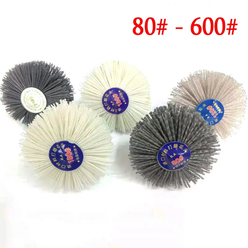 

80# - 600# Grinding Nylon Wheel Brush Abrasive Tool Woodwork Furniture Polishing Brush Head Grinder