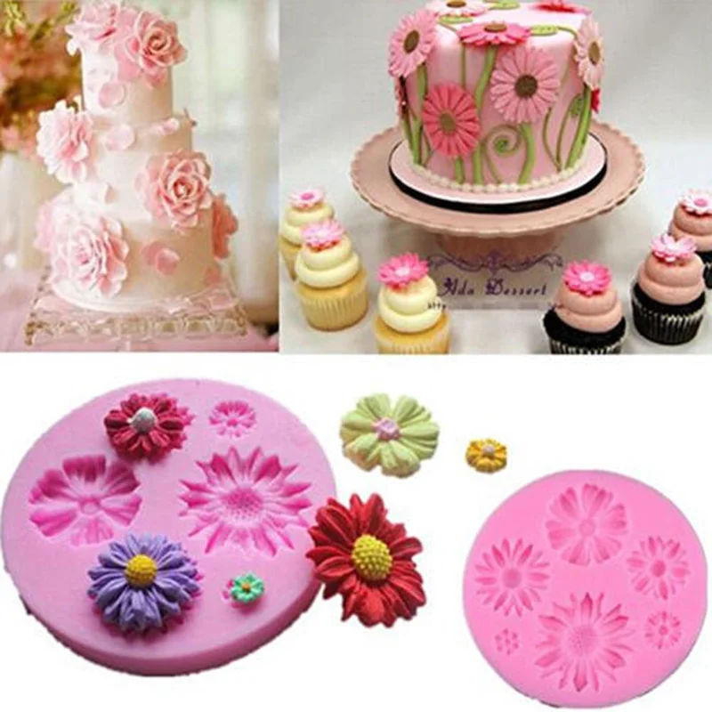 

3D Flower Silicone Molds Craft Cake Candy Chocolate Sugarcraft Ice Pastry Baking Tool Mould