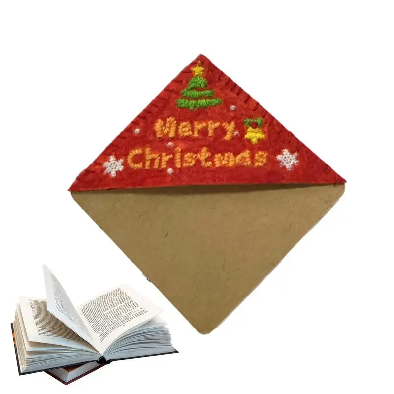 

Hand Embroidered Bookmark Merry Christmas Felt Bookmarks Universal Students Bookmarks For Party Favors Cute Bookmarks For