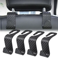 4pcs universal car seat headrest carbon fibre hook hooks storage hanger car back seat organizer holder auto interior accessories