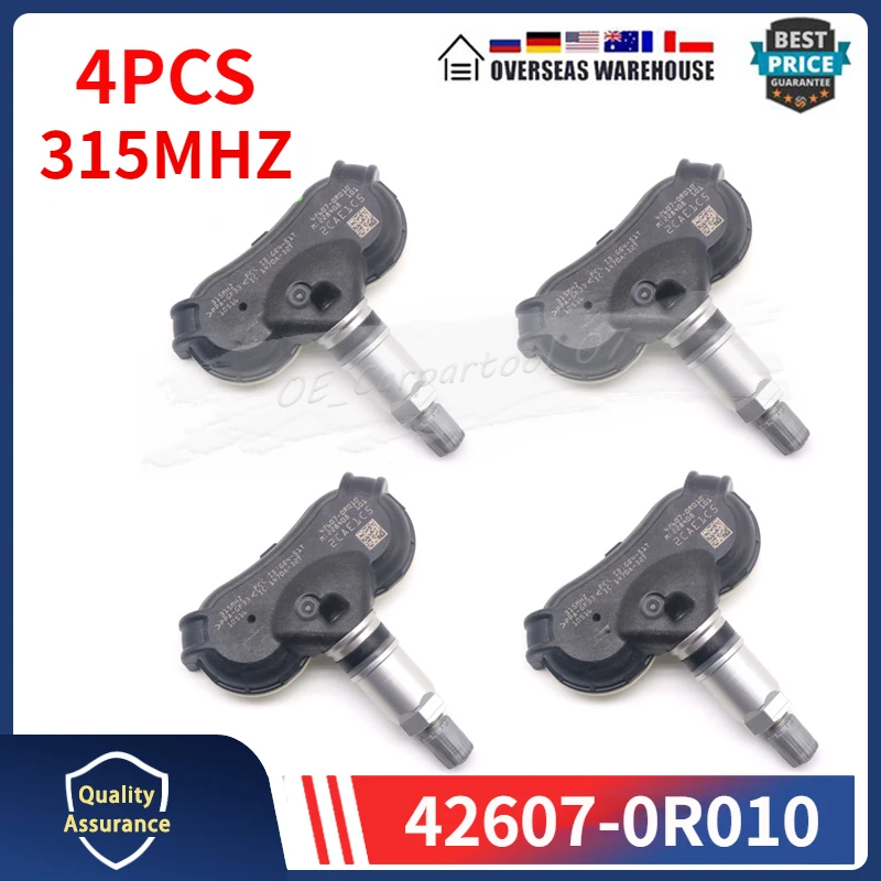 Автомобильный датчик давления в шинах 42607-0R010, 426070R010, 4 шт. для 2013-2019 TOYOTA RAV4 2017-2020 Toyota Highlander 315 МГц TPMS датчик
