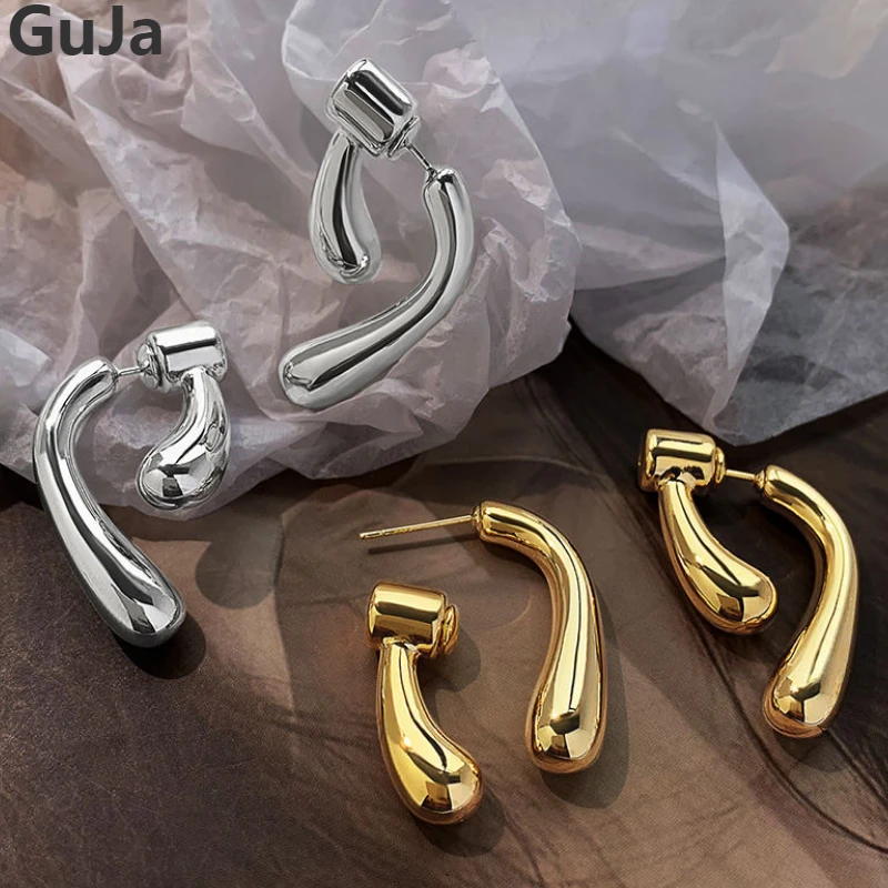 

Fashion Jewelry Simple Two Wearing Way Metal Drop Earrings For Women Gifts Senior Sense Temperament Personality Accessories